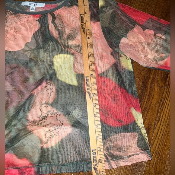 Sympli Floral Camo Mesh Crop Top Long Sleeve Size 8 - Picture 16 of 16